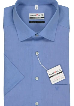 MARVELIS comfort fit overhemd, korte mouw, blauw