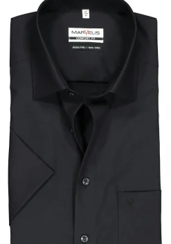 MARVELIS comfort fit overhemd, korte mouw, zwart