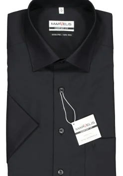 MARVELIS comfort fit overhemd, korte mouw, zwart