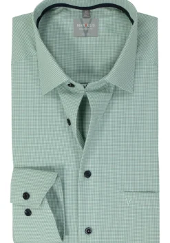 MARVELIS comfort fit overhemd, popeline, kristalgroen geruit