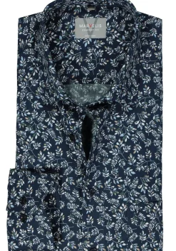 MARVELIS comfort fit overhemd, popeline, donkerblauw dessin