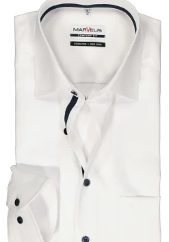 MARVELIS comfort fit overhemd, twill, wit