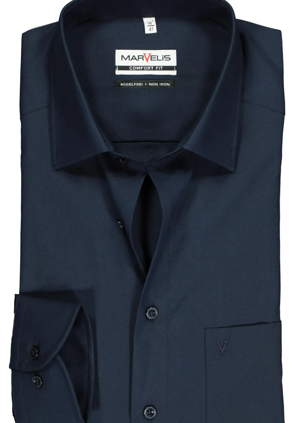 MARVELIS comfort fit overhemd, donkerblauw