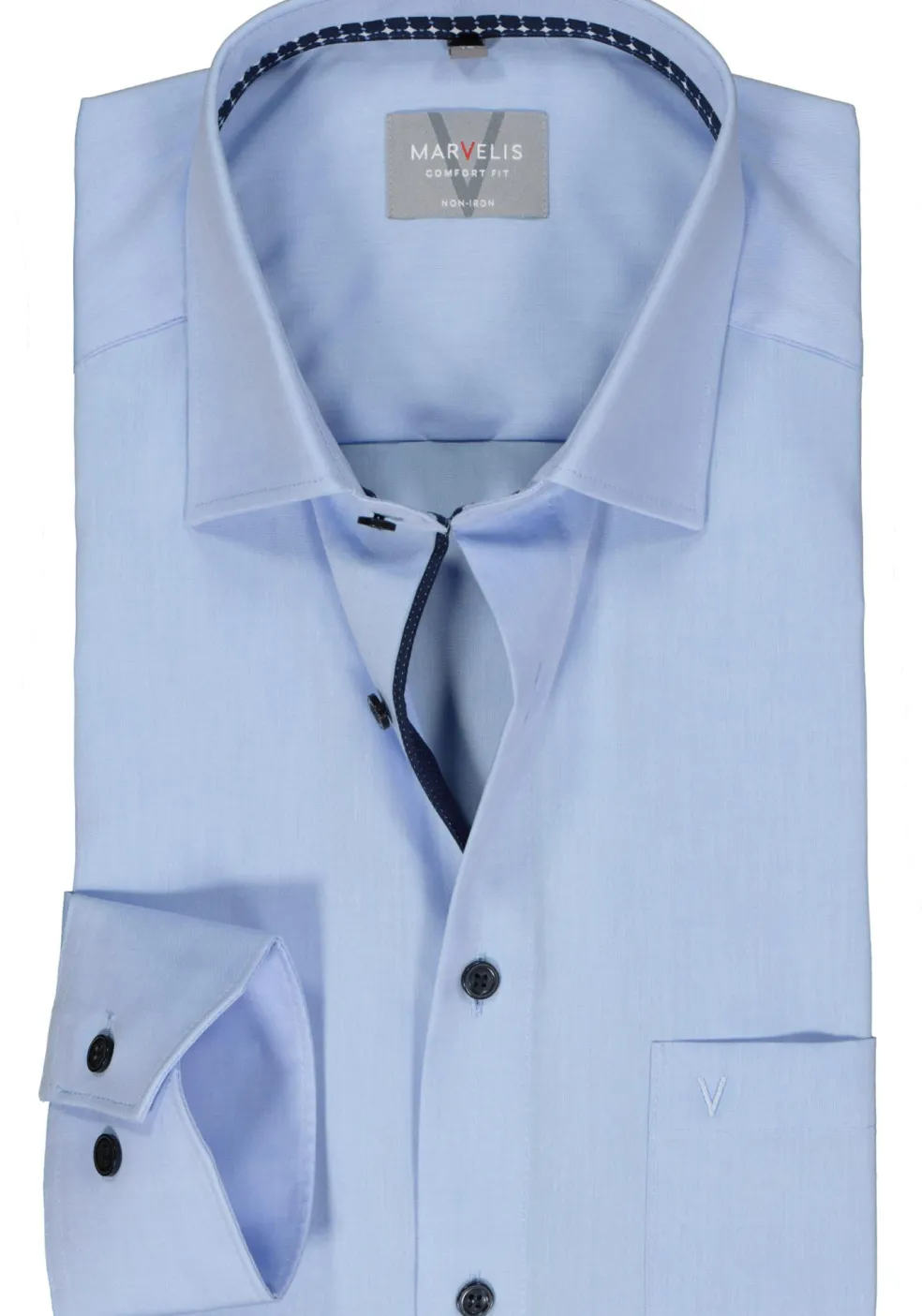 MARVELIS comfort fit overhemd, popeline, lichtblauw