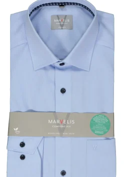 MARVELIS comfort fit overhemd, popeline, lichtblauw