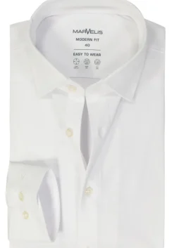 MARVELIS jersey modern fit overhemd, wit tricot