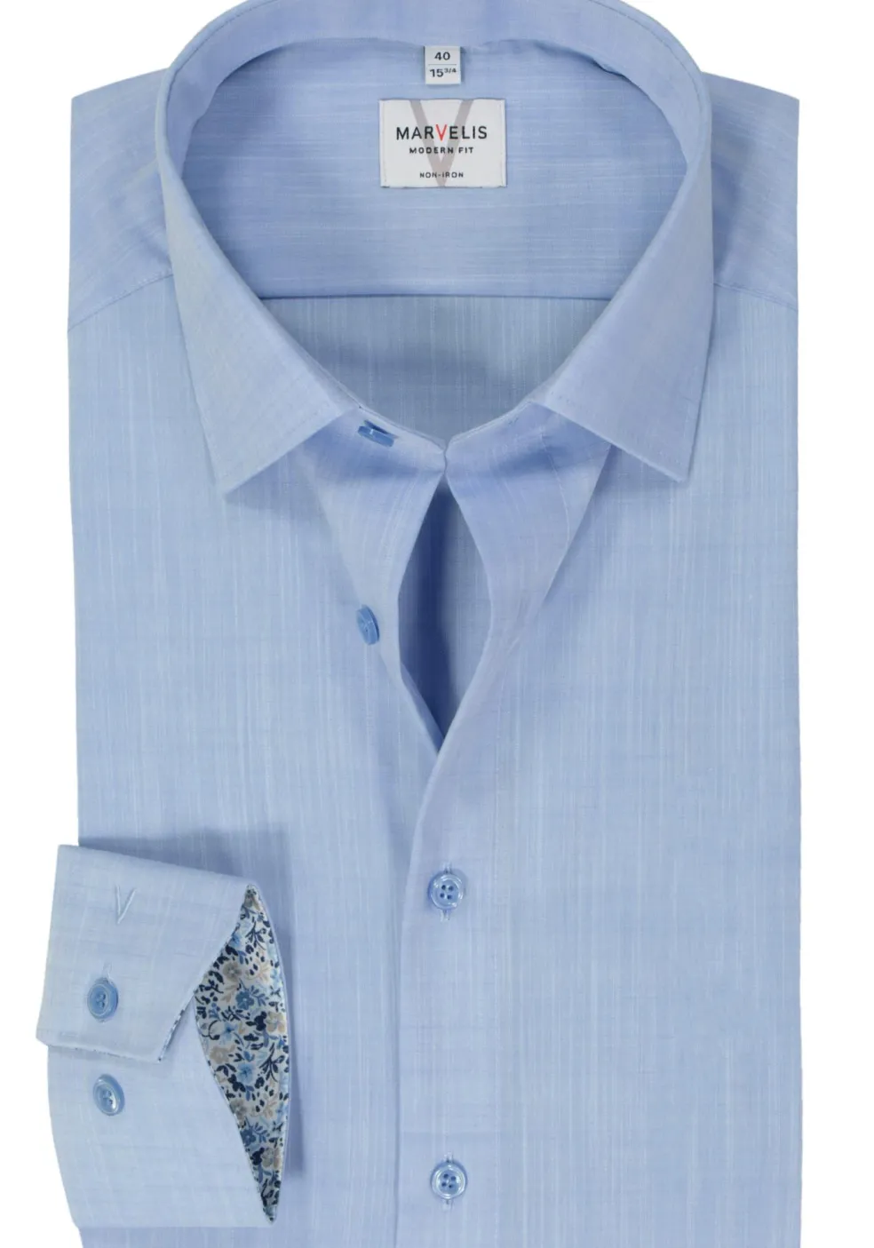 MARVELIS modern fit overhemd, popeline, lichtblauw