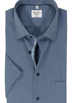 MARVELIS modern fit overhemd, korte mouw, popeline, nachtblauw