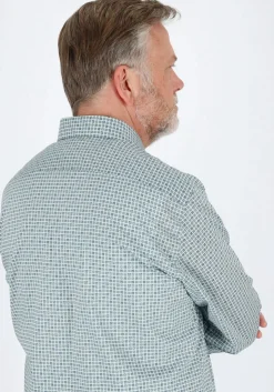 MARVELIS modern fit overhemd, popeline, groen dessin
