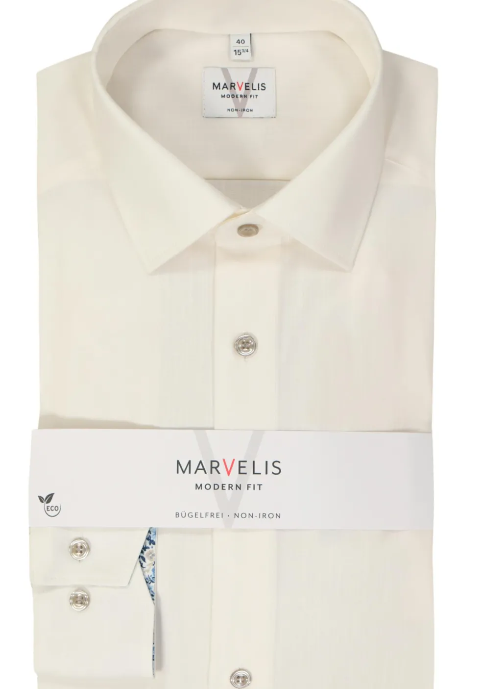 MARVELIS modern fit overhemd, popeline, off-white