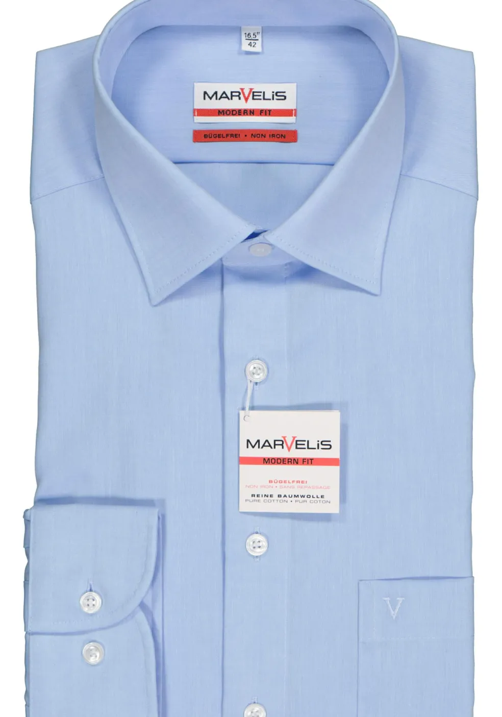 MARVELIS modern fit overhemd, lichtblauw