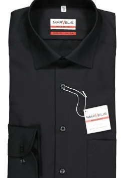 MARVELIS modern fit overhemd, zwart