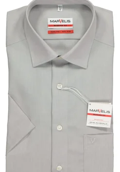 MARVELIS modern fit overhemd, korte mouw, grijs