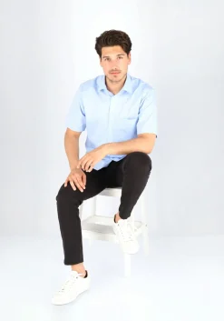MARVELIS modern fit overhemd, korte mouw, lichtblauw