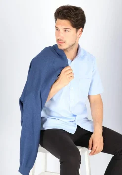 MARVELIS modern fit overhemd, korte mouw, lichtblauw