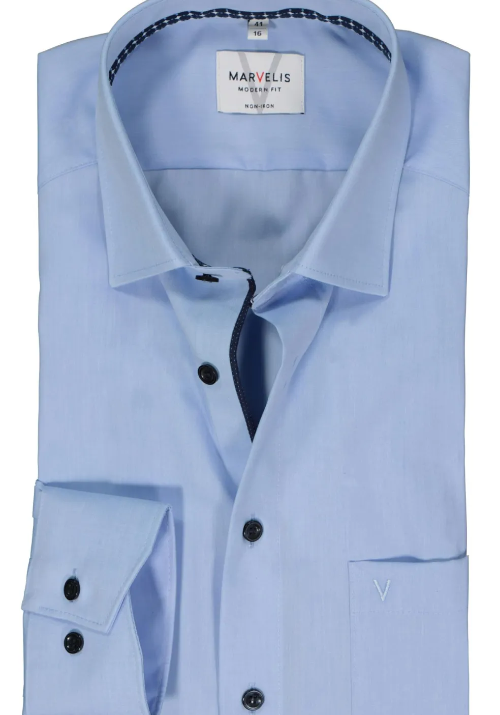 MARVELIS modern fit overhemd, popeline, lichtblauw