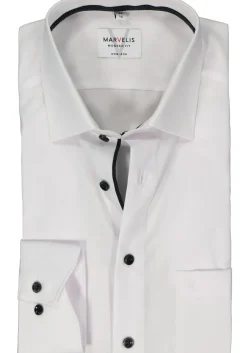 MARVELIS modern fit overhemd, popeline, wit