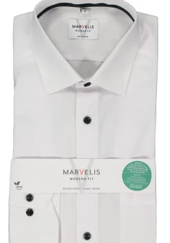MARVELIS modern fit overhemd, popeline, wit