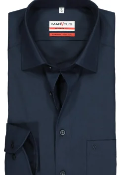 MARVELIS modern fit overhemd, donkerblauw