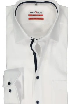 MARVELIS modern fit overhemd, twill, wit