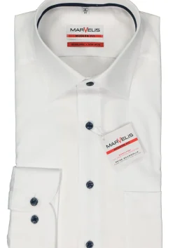 MARVELIS modern fit overhemd, twill, wit