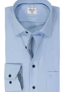 MARVELIS modern fit overhemd, fil a fil, lichtblauw