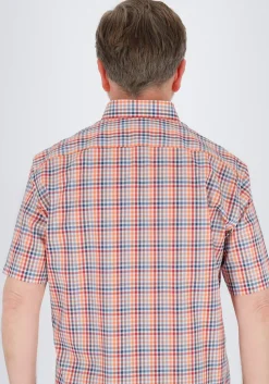 MARVELIS modern fit overhemd, korte mouw, popeline, rood geruit