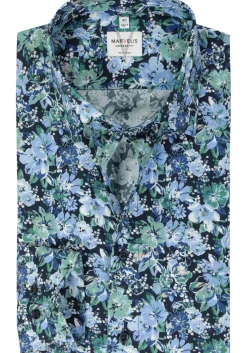 MARVELIS modern fit overhemd, mouwlengte 7, popeline, groen dessin