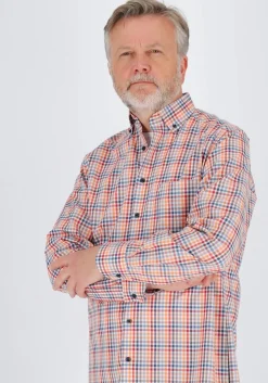 MARVELIS modern fit overhemd, popeline, rood geruit