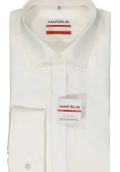 MARVELIS modern fit smoking overhemd, popeline, off-white
