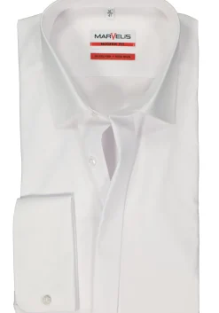 MARVELIS modern fit smoking overhemd, popeline, wit
