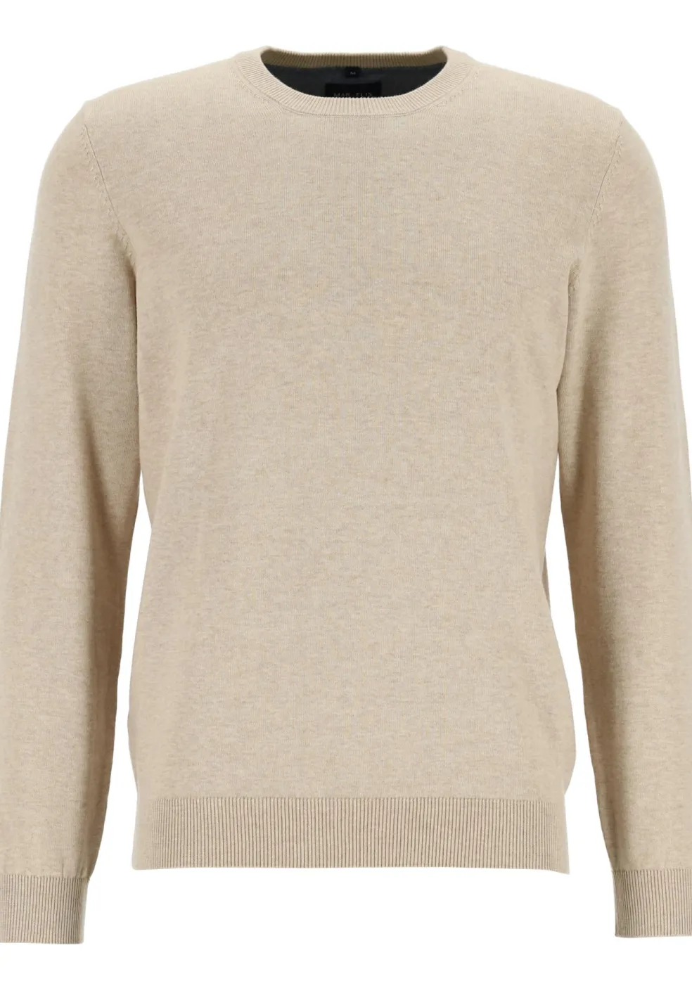 MARVELIS modern fit trui katoen, O-hals, beige