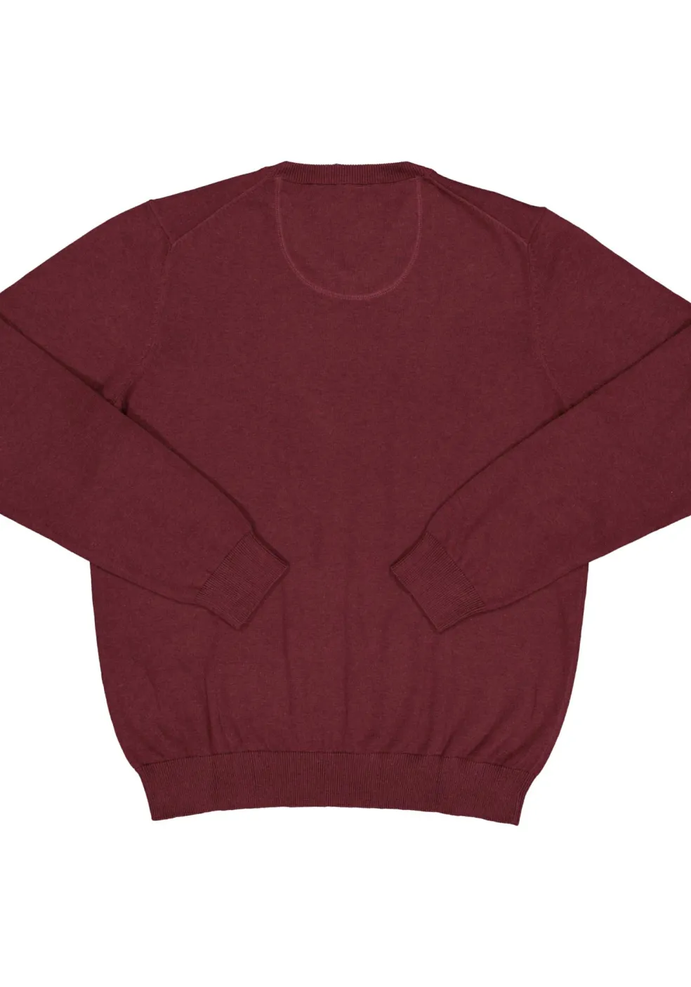MARVELIS modern fit trui katoen, V-hals, aubergine