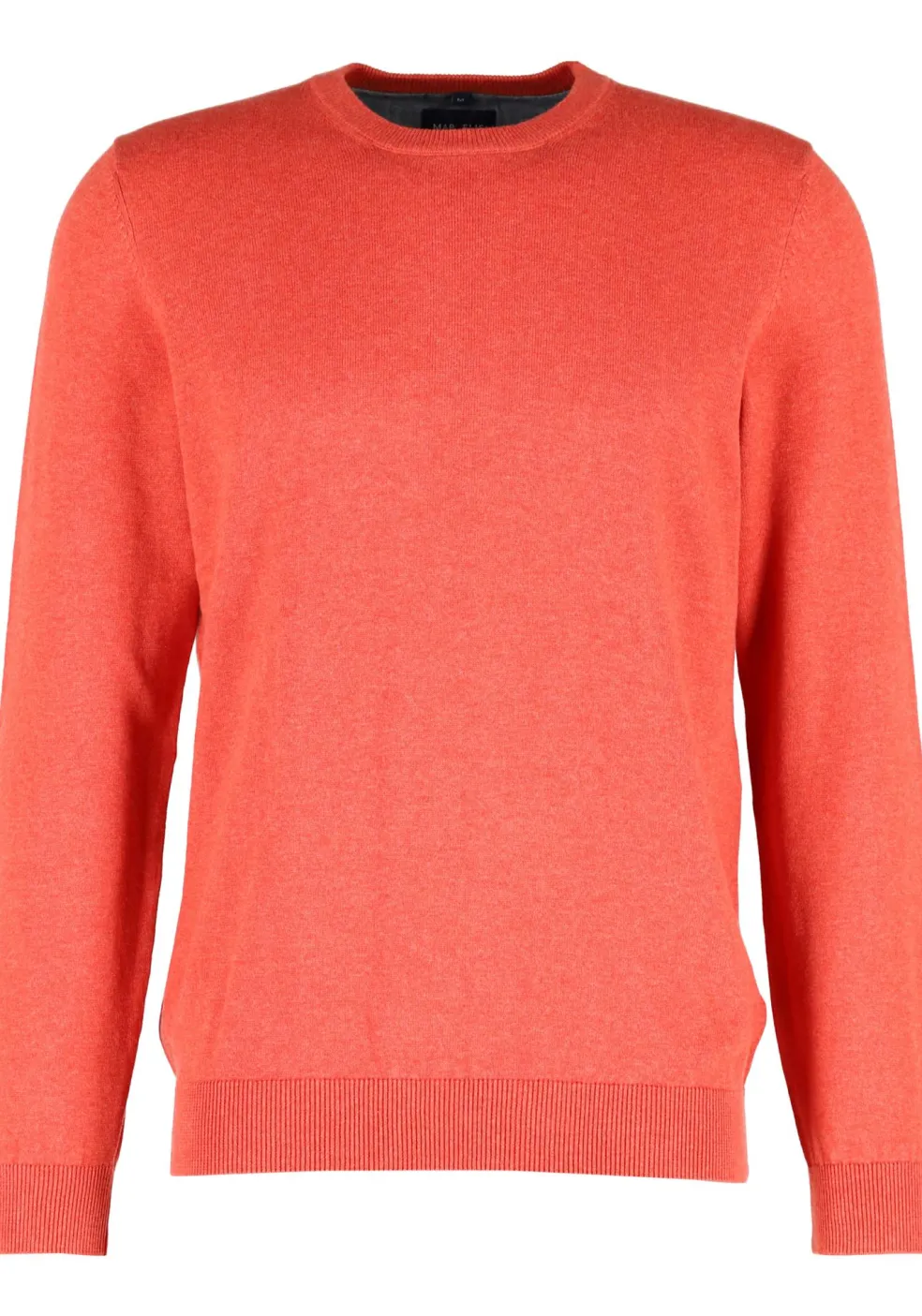 MARVELIS modern fit trui katoen, O-hals, koraal oranje
