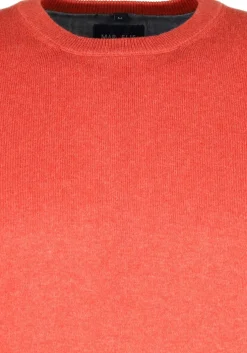 MARVELIS modern fit trui katoen, O-hals, koraal oranje