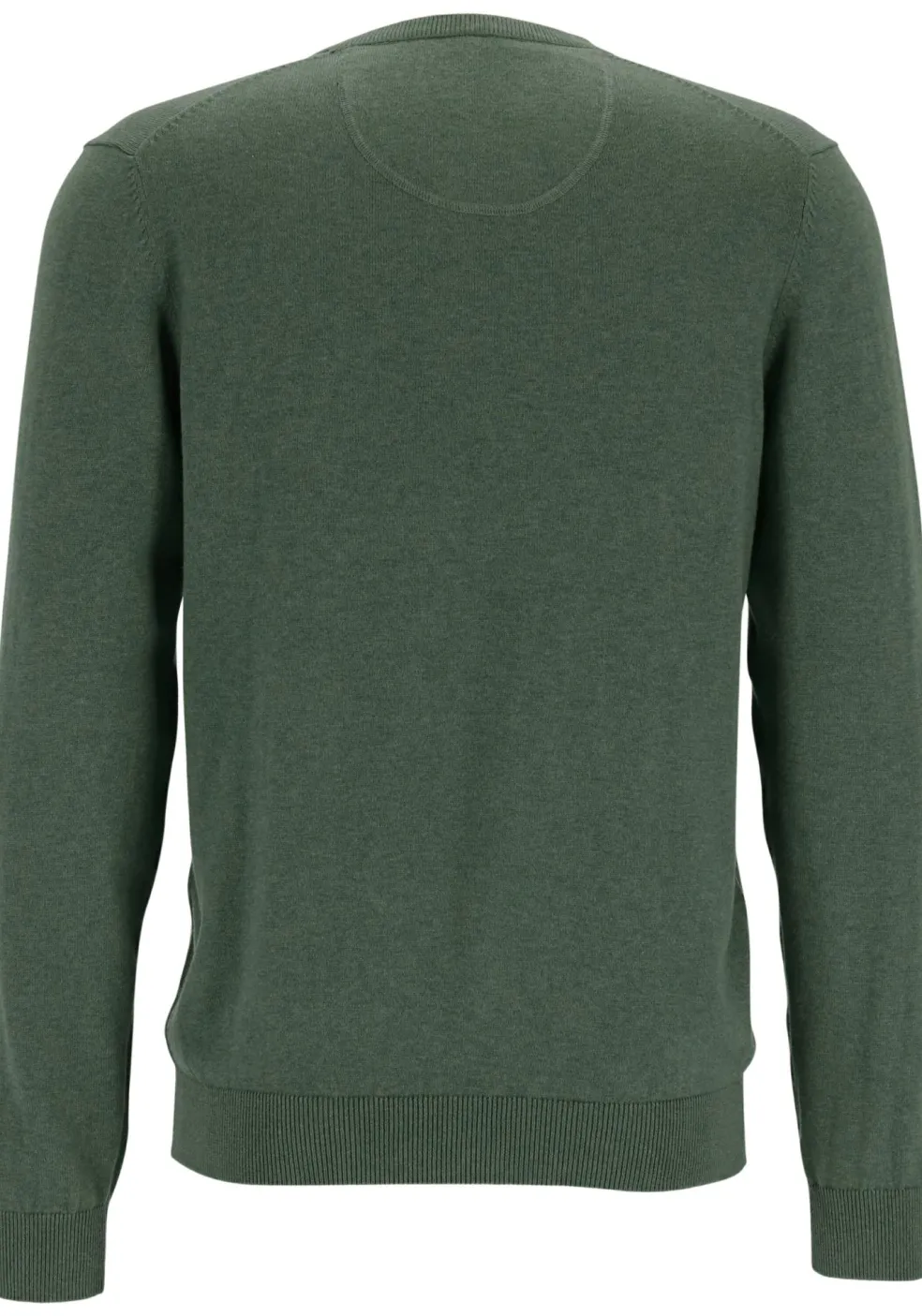 MARVELIS modern fit trui katoen, V-hals, donkergroen