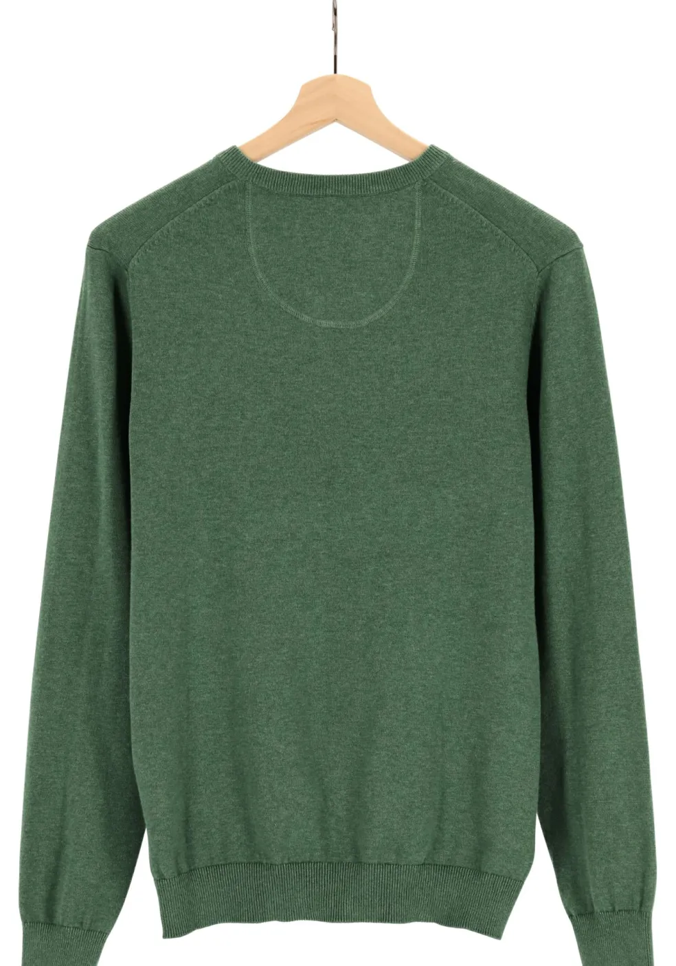 MARVELIS modern fit trui katoen, V-hals, donkergroen