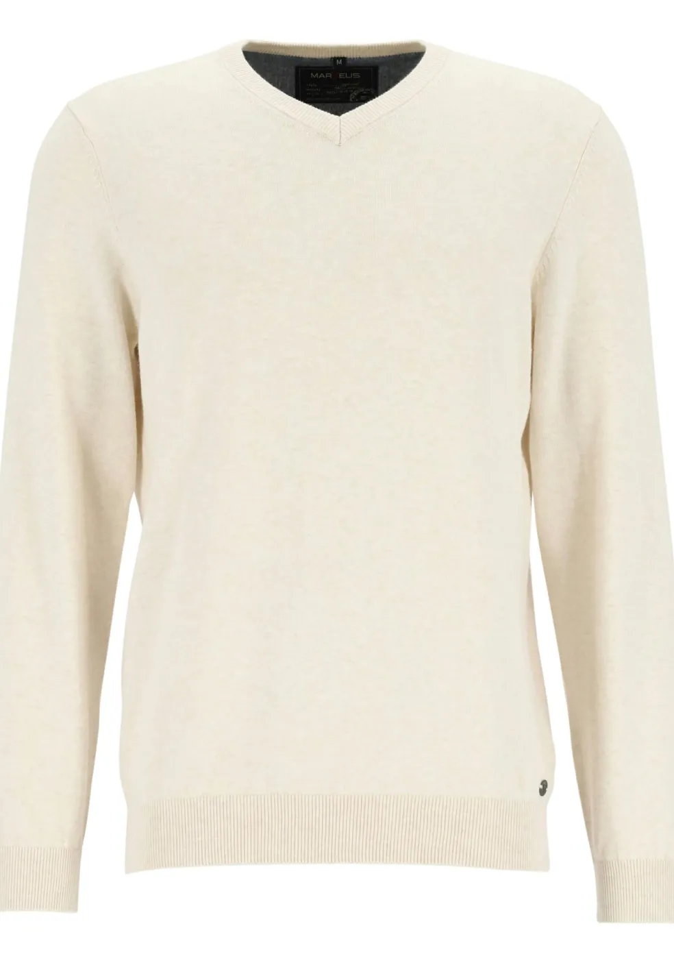 MARVELIS modern fit trui katoen, V-hals, ecru