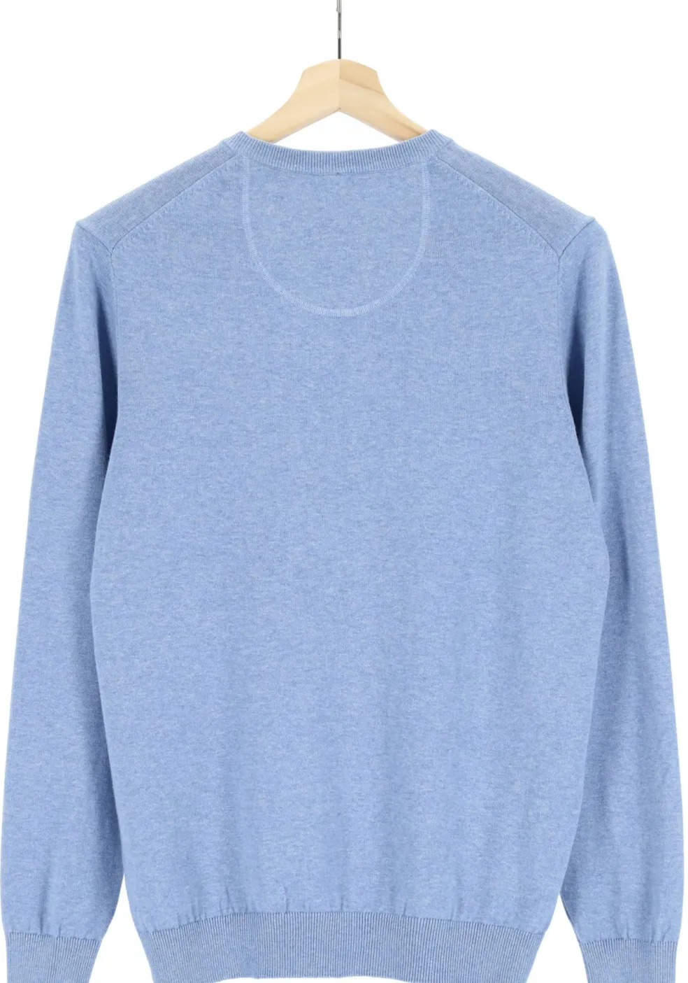 MARVELIS modern fit trui katoen, V-hals, lichtblauw