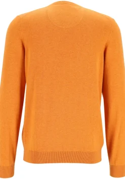 MARVELIS modern fit trui katoen, V-hals, roodoranje