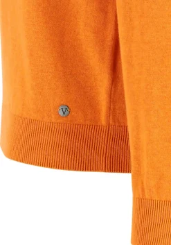 MARVELIS modern fit trui katoen, V-hals, roodoranje