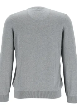 MARVELIS modern fit trui katoen, O-hals, grijs