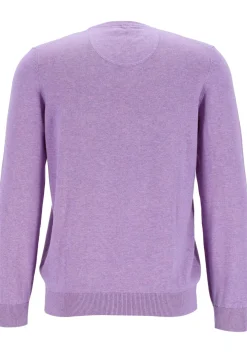 MARVELIS modern fit trui katoen, O-hals, lila