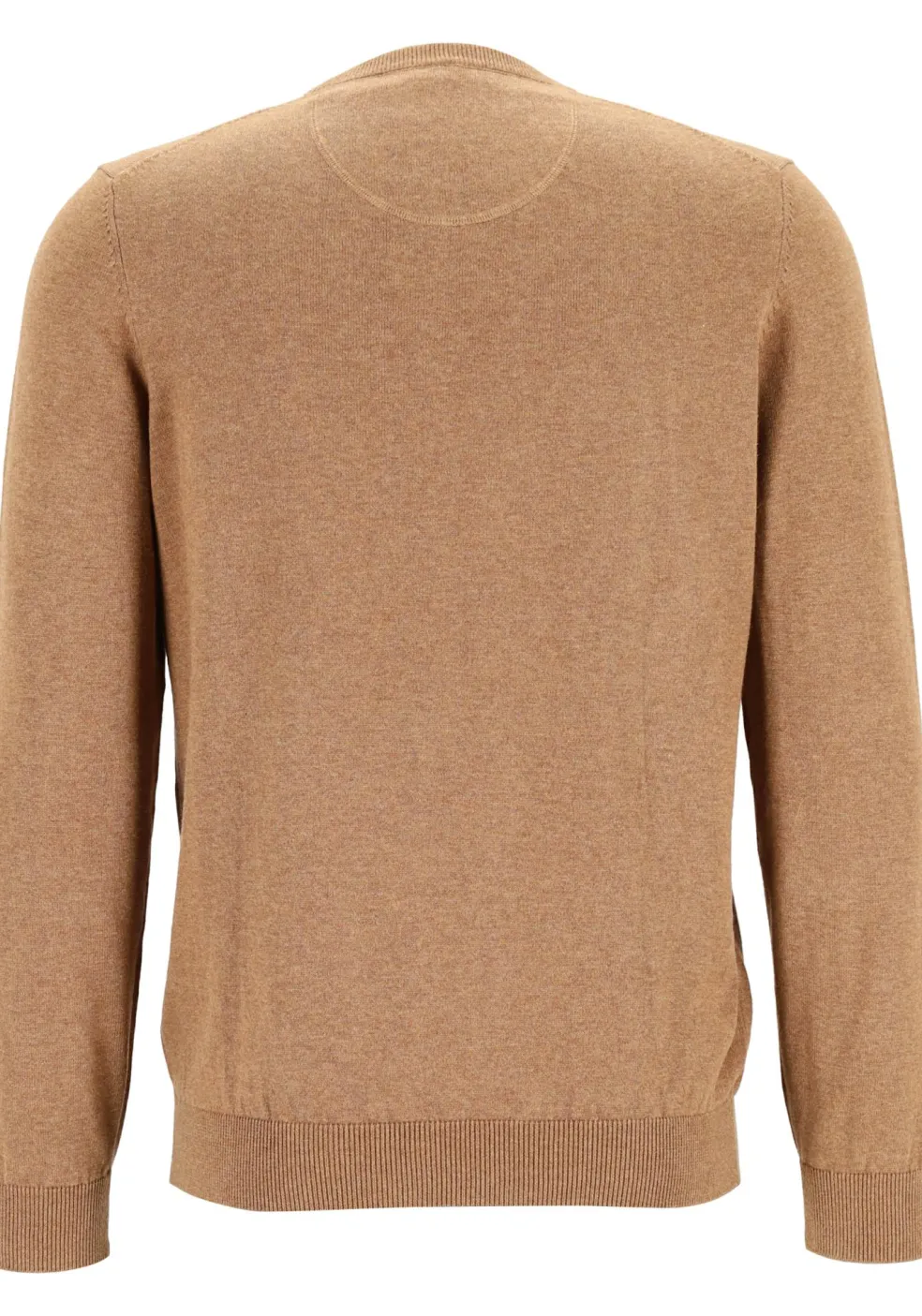 MARVELIS modern fit trui katoen, O-hals, noga bruin