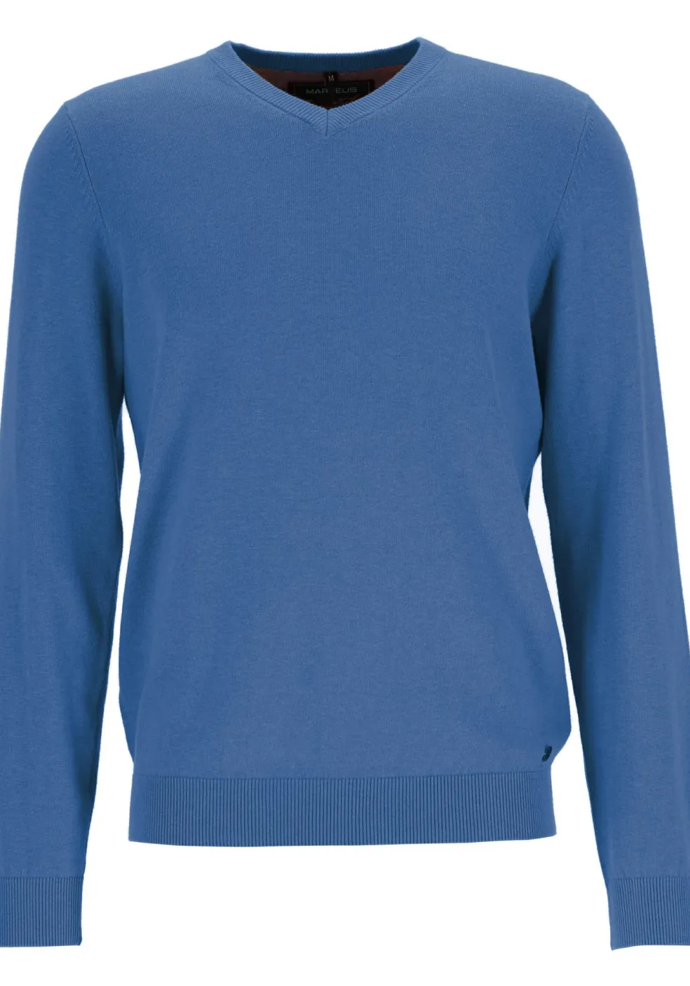 MARVELIS modern fit trui katoen, V-hals, jeansblauw