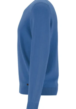 MARVELIS modern fit trui katoen, V-hals, jeansblauw
