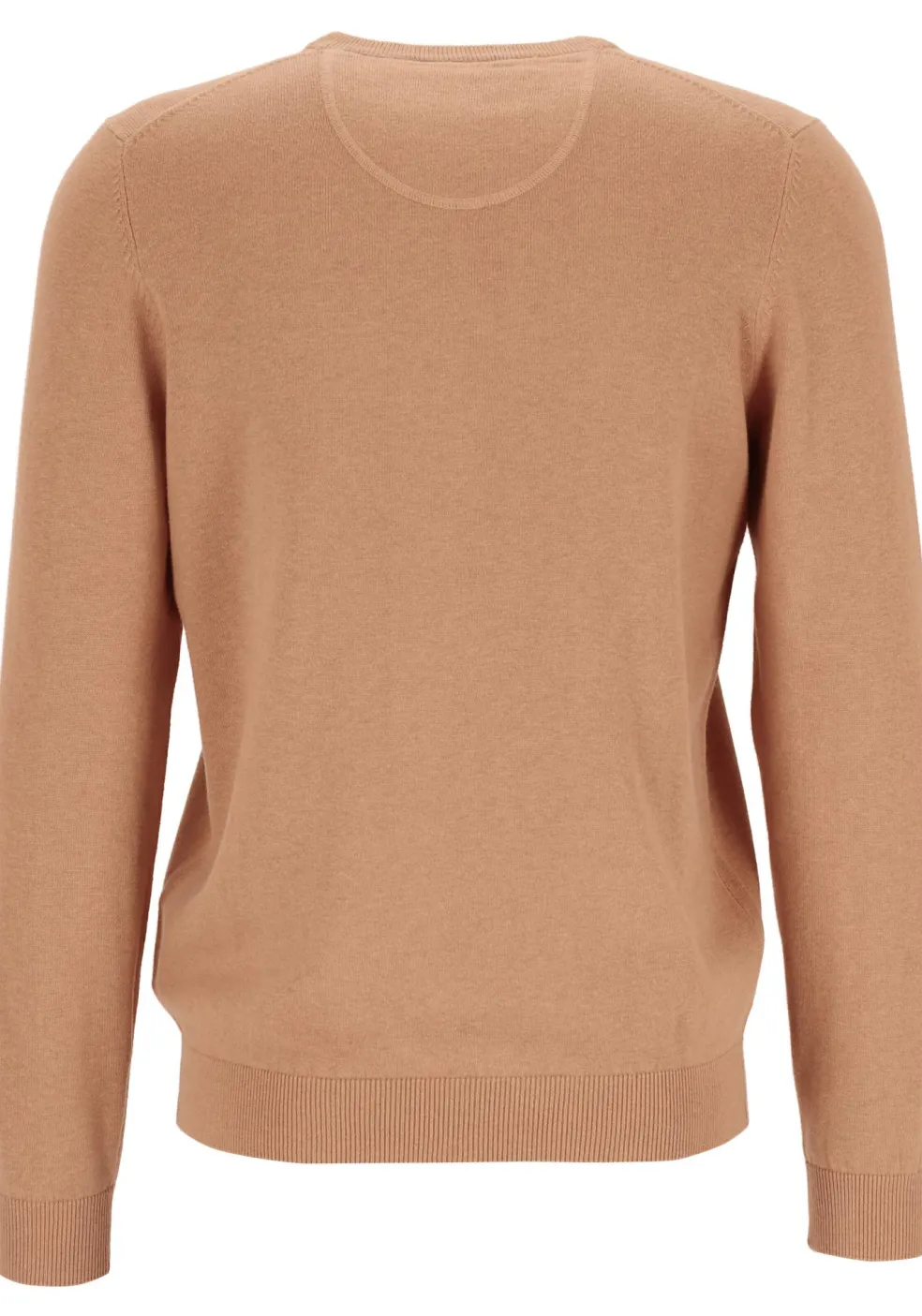 MARVELIS modern fit trui katoen, V-hals, noga bruin