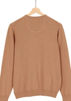 MARVELIS modern fit trui katoen, V-hals, noga bruin