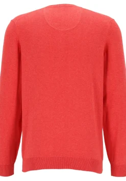 MARVELIS modern fit trui katoen, V-hals, rood