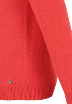MARVELIS modern fit trui katoen, V-hals, rood